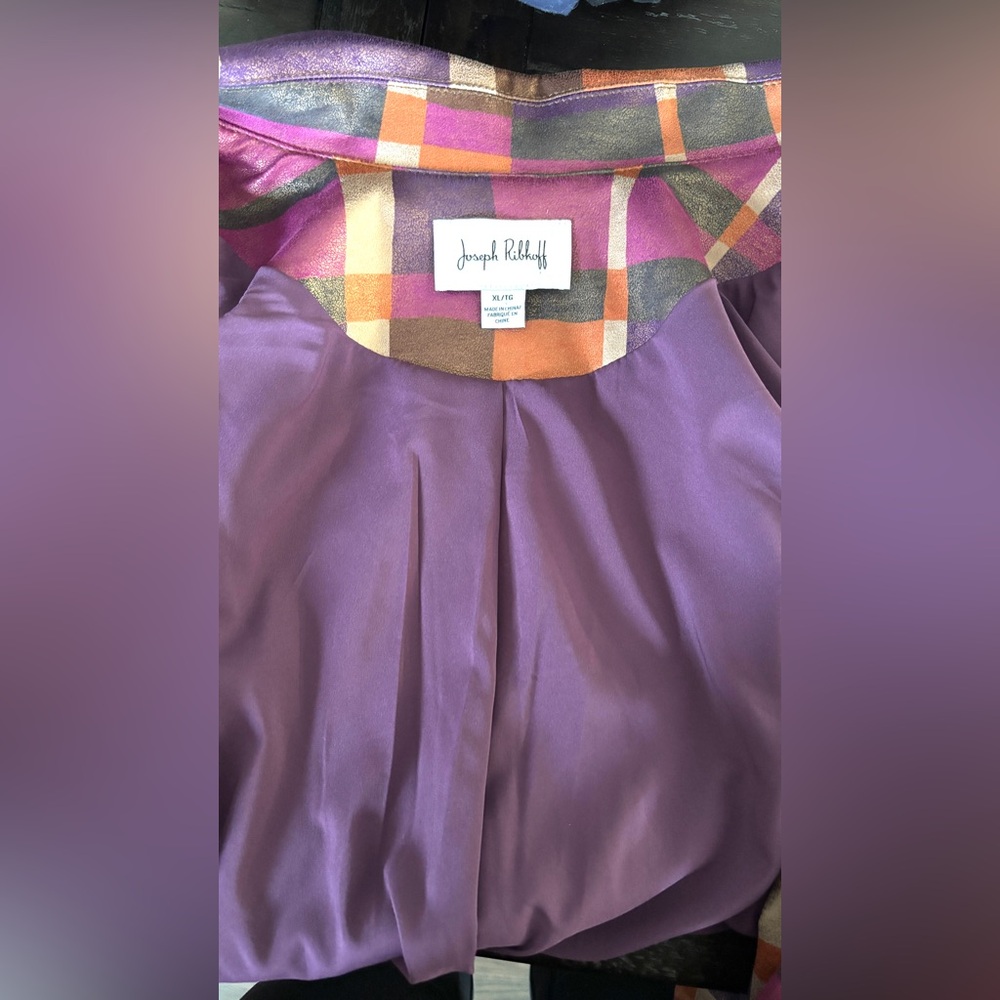 Joseph Ribkoff Multicolor Plaid Jacket - Picture 10 of 15